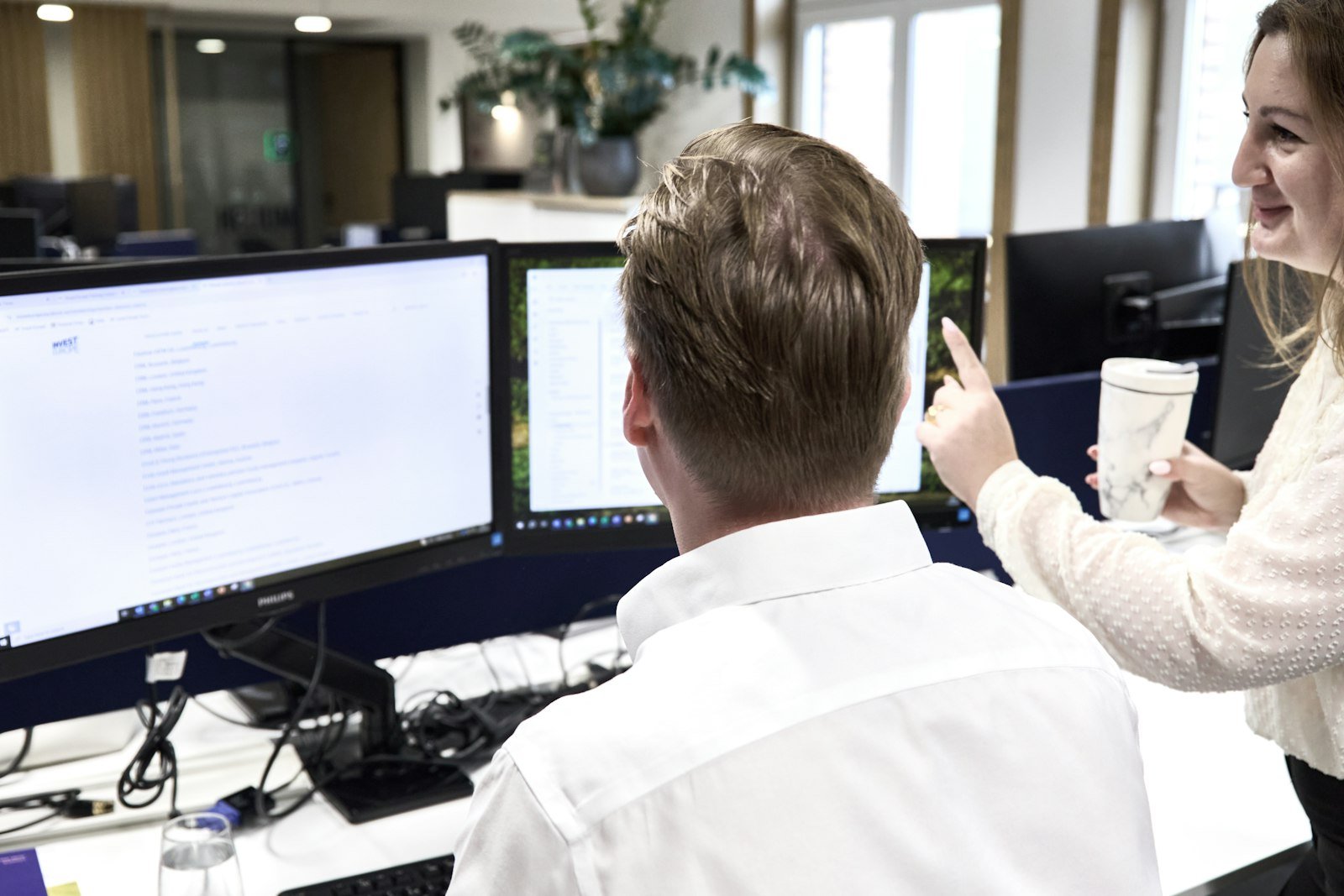 Workstations and office computers in a modern support environment.